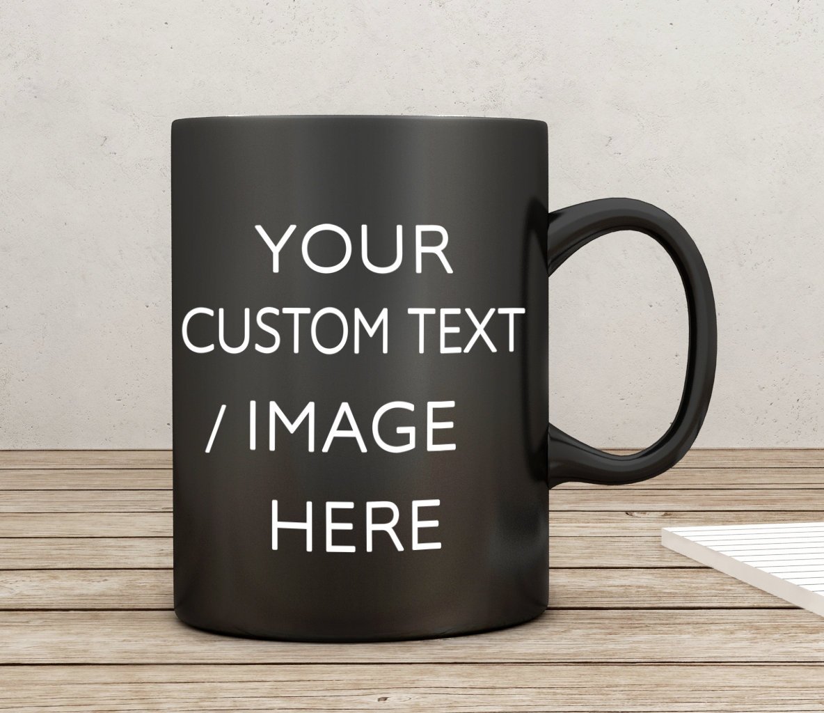 Black Coffee Mug, Personalized Coffee Mug, Black Mug, Photo Mug, Christmas Gift, - £15.07 GBP