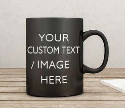 Black Coffee Mug, Personalized Coffee Mug, Black Mug, Photo Mug, Christmas Gift, - £14.77 GBP