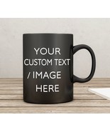 Black Coffee Mug, Personalized Coffee Mug, Black Mug, Photo Mug, Christm... - £14.77 GBP