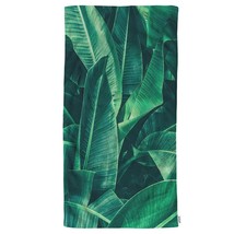 Green Banana Leaves Hand Towels Cotton Washcloths,Tropical Leaf Large Palm Folia - £18.89 GBP