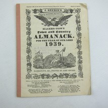Vintage 1939 Old Farmer&#39;s Almanac John Gruber Hagerstown Town &amp; Country Almanack - £13.54 GBP