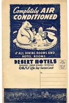 Desert Hotels Oasis Coffee Shop Menu Spokane Coeur D&#39;Alene Ritzville 1946 - £76.49 GBP