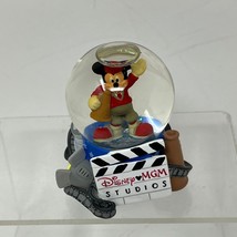 Mickey Mouse Director Snow Globe Disney Park MGM Movie Studios 2.5” Vintage - £19.72 GBP