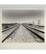 1970s Original Train Tracks &amp; Telephone Poles Black White 8x10 Inch Phot... - $49.95