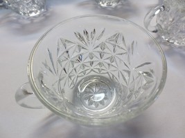 Anchor Hocking Arlington Diamond and Fan Clear Glass Punch Bowl Cups Set... - $22.00