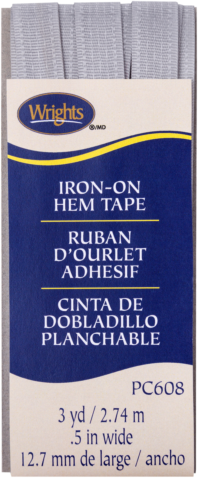 Wrights Iron-On Hem Tape .5"X3yd-Silver - $7.35