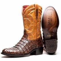 PHOENIX Genuine Caiman Belly Skin Cowboy Boot from the Western Collection Aged M image 3