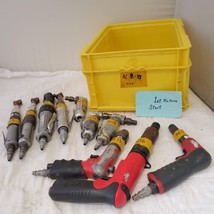 Lot 10 Assorted Pneumatic Angle Drills, Air Ratchet &amp; Other Tools LOT AC-8 - £310.74 GBP