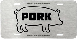 Pig Pork Porc Agriculteur Assorties Couleurs Aluminium Brossé Look Plaque 3 - £7.06 GBP
