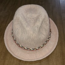 Light Weight Women&#39;s Fedora Trilby Panama Hat Lg. Peach W/ Braided Ribbon - $226.54 MXN