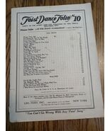 Feist Dance Folio No. 10 Piano Solo Sheet Music Song Book 1925 - $69.55 CAD