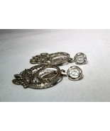 Vintage Napoleonic Art Dangle Clip Back Earrings K1312 - £38.66 GBP