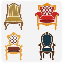 ArtEase Reusable Armchair Painting Stencil - 11.8x11.8 inch - 4 Styles -... - $18.80