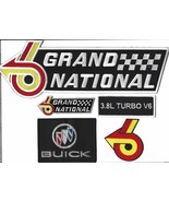BUICK GRAND NATIONAL 12x4&quot; SEW/IRON PATCH COMBO EMBROIDERED 3.8L TURBO V6 - £31.45 GBP