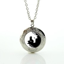 Yin Yang Horse Cabochon LOCKET Pendant Silver Chain Necklace USA Ship #61 - £11.99 GBP