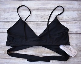 L*SPACE SWIMWEAR BLACK SWEET &amp; CHIC CHLOE WRAP BIKINI TOP (M) $79 NWT - £63.14 GBP