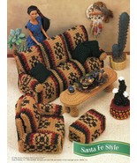 Southwest Santa Fe Sofa Chair Table Dream Catcher Cactus Barbie Crochet ... - $10.99