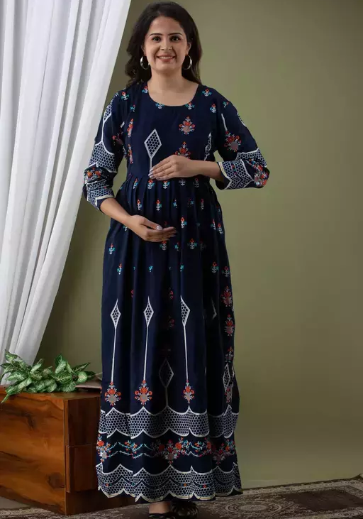 Attractive Pregnant / Maternity Women Kurti Gown Suit Easy baby Feeding ... - $35.09