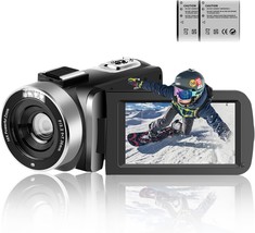 Full Hd 1080P 30Fps 30Mp Vlogging Camera, 16X Zoom Camcorders, Ir Night Vision - £71.13 GBP