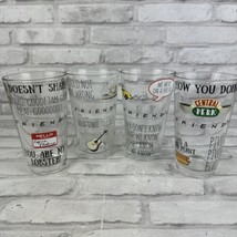 Friends TV Show 16oz Drinking Glasses On A Break Central PerkHow You Doin 4pcs - £25.98 GBP