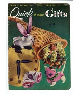 Vintage 1955 Coats &amp; Clark&#39;s Quick to Make Gifts Book #318 Crochet Instr... - £10.89 GBP