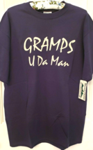 Briar Creek Mens T Shirt Size Med Blue Gramps U Da Man S/S 100% Cotton New Tag   - $11.89