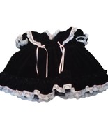 Hugs &amp; Kisses Girls Size 12 Months Black Velvet Dress - Vintage - £7.10 GBP