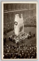 London The Silent Tribute Cenotaph Roll Of Honor Roll RPPC Postcard B34 - £15.94 GBP