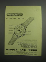 1948 Mappin and Webb Movado Calendar Watch Ad - winners of 165 First Awards - £14.69 GBP