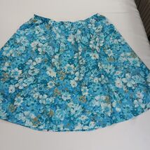 Elastic Waist JSKSS2E Women's Blue Floral Pull-On Skirt Size 2XL Waist 40" image 2