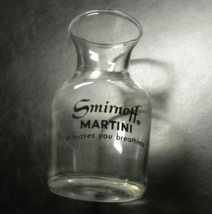 Smirnoff Martini Shot Glass Miniature Carafe Style Clear Glass Black Logo Print - £6.31 GBP