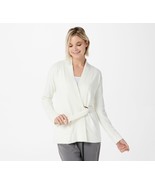 Barefoot Dreams CozyChic Lite Side Tie Cardigan in Pearl Large - £68.96 GBP