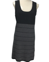 Xhilaration  Black &amp; White Striped Sleeveless Sweater Knit Dress XL Cross Back - £23.42 GBP