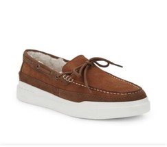 Cole Haan Grandpro Men&#39;s Rally Faux Fur-Lined Suede Boat Shoes Brown Tan Sz 11.5 - £84.26 GBP