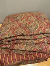 LRL Ralph Lauren Full/Queen Edmonton Paisley Comforter Red Gold/Stripe - £107.06 GBP