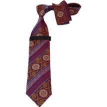Mens Steven Land 100% Woven Silk Big Knot Tie and Hankie Set BW252,11 Pink Multi image 3