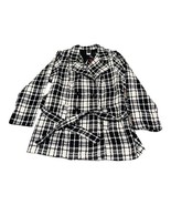 Wrapper Black and White Cotton Blend Plaid Blazer Jacket Double Breasted... - £22.09 GBP