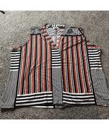 Calvin Klein Sleeveless Deep Neckline Striped Blouse Top Size 2X Women - $309.63 MXN
