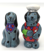 Dogzilla Salt &amp; Pepper Shakers Chef Dogs By Candace Reiter Designs - $13.99