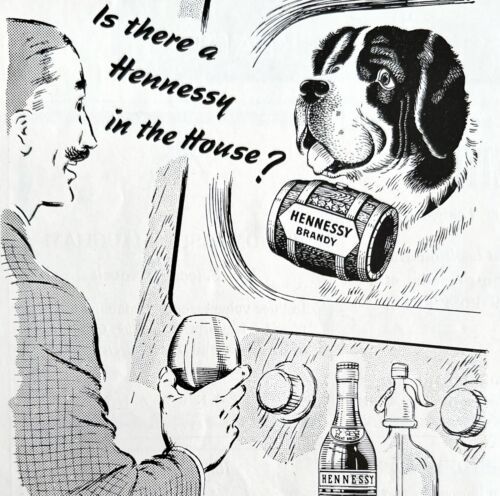 Primary image for Hennessy Cognac St Bernard Brandy 1953 Advertisement UK Import Distillery DWII8