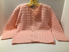 Vintage Ladies Sweater Dotty Mann of Cleveland 100% Virgin Orlon Acrylic Pink - £10.04 GBP