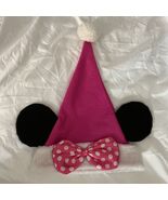 Christmas Holiday Disney Minnie Mouse 16&quot; Pink Santa Hat w/Polka Dot Bow... - $16.77 CAD