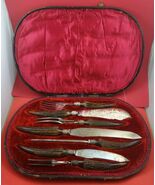 Irish Gibson &amp; Co Antler Handle Carving Set 7-pc Original Box Vintage Be... - $2,171.06 CAD
