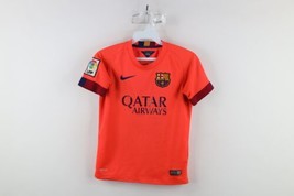 Nike Boys Small Distressed FC Barcelona Football Soccer Jersey 2014 Sola... - £19.79 GBP