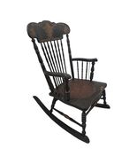 Antique Wooden Rocking Chair w/ Leather Seat Nursery Child Small Adult - $89.09
