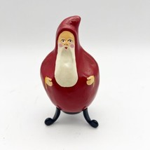 Vintage Antique Paper Mache Roly Poly Santa Hand Painted W Stand - $74.99