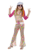 Smiffy&#39;s Girls Fantasy Groovy Glam Girl Halloween Costume Size Medium 7-9 - £23.17 GBP