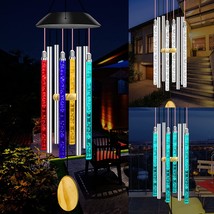 Solar Wind Chimes Outdoor IP65 Waterproof Windchimes with Acrylic Color ... - £22.91 GBP