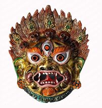TIBETAN BUDDHIST Mahakal Face Mask Nazar Evil Eye Protector for Home Office - $18.71