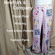 New York And Company White Floral Print  Pants With Front And Back Pocke... - £8.50 GBP